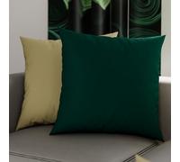 PETTI Artigiani Italiani - Lot de 2 Taies d'oreiller de Lit 35x35 cm, Housses de Coussin Unies Double Face Taupe et Vert, Taie Oreiller 100% Microfibre, Fabriqué en Italie