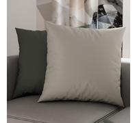 PETTI Artigiani Italiani - Lot de 2 Taies d'oreiller de Lit 40x40 cm, Housses de Coussin Unies Double Face Gris Clair et Foncé, Taie Oreiller 100% Microfibre, Fabriqué en Italie