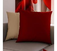 PETTI Artigiani Italiani - Lot de 2 Taies d'oreiller de Lit 45x45 cm, Housses de Coussin Unies Double Face Bordeaux Taupe, Taie Oreiller 100% Microfibre Hypoallergénique