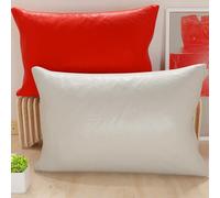 PETTI Artigiani Italiani - Lot de 2 Taies d'oreiller de Lit 50x30 cm, Housses de Coussin Unies Double Face Rouge et Gris, Taie Oreiller 100% Microfibre, Fabriqué en Italie