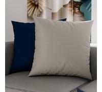PETTI Artigiani Italiani - Lot de 2 Taies d'oreiller de Lit 50x50 cm, Housses de Coussin Unies Double Face Gris Clair et Bleu, Taie Oreiller 100% Microfibre, Fabriqué en Italie