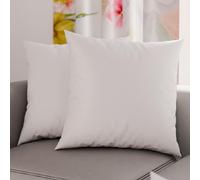 PETTI Artigiani Italiani - Lot de 2 Taies d'oreiller de Lit 60x60 cm, Housses de Coussin Unies Couleur Blanc, Taie Oreiller 100% Microfibre Hypoallergénique, Fabriqué en Italie