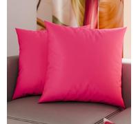 PETTI Artigiani Italiani - Lot de 2 Taies d'oreiller de Lit 60x60 cm, Housses de Coussin Unies Couleur Fuchsia, Taie Oreiller 100% Microfibre Hypoallergénique, Fabriqué en Italie
