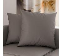 PETTI Artigiani Italiani - Lot de 2 Taies d'oreiller de Lit 60x60 cm, Housses de Coussin Unies Couleur Gris Foncé, Taie Oreiller 100% Microfibre Hypoallergénique, Fabriqué en Italie