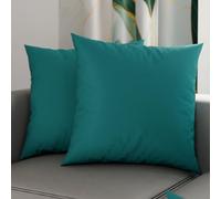 PETTI Artigiani Italiani - Lot de 2 Taies d'oreiller de Lit 60x60 cm, Housses de Coussin Unies Couleur Tiffany, Taie Oreiller 100% Microfibre Hypoallergénique