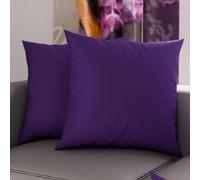 PETTI Artigiani Italiani - Lot de 2 Taies d'oreiller de Lit 60x60 cm, Housses de Coussin Unies Couleur Violet, Taie Oreiller 100% Microfibre Hypoallergénique, Fabriqué en Italie