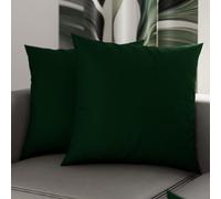 PETTI Artigiani Italiani - Lot de 2 Taies d'oreiller de Lit 60x60 cm, Housses de Coussin Unies Couleur Vert Émeraude, Taie Oreiller 100% Microfibre Hypoallergénique, Fabriqué en Italie