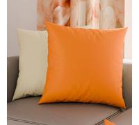 PETTI Artigiani Italiani - Lot de 2 Taies d'oreiller de Lit 60x60 cm, Housses de Coussin Unies Double Face Orange Crème, Taie Oreiller 100% Microfibre Hypoallergénique