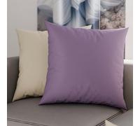PETTI Artigiani Italiani - Lot de 2 Taies d'oreiller de Lit 60x60 cm, Housses de Coussin Unies Double Face Lilas et Ivoire, Taie Oreiller 100% Microfibre, Fabriqué en Italie