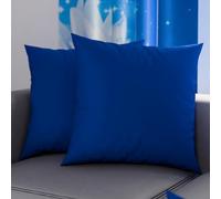 PETTI Artigiani Italiani - Lot de 2 Taies d'oreiller de Lit 65x65 cm, Housses de Coussin Unies Couleur Bleu Électrique, Taie Oreiller 100% Microfibre Hypoallergénique, Fabriqué en Italie