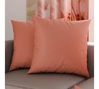 PETTI Artigiani Italiani - Lot de 2 Taies d'oreiller de Lit 65x65 cm, Housses de Coussin Unies Couleur Rose Poudré Foncé, Taie Oreiller 100% Microfibre Hypoallergénique, Fabriqué en Italie