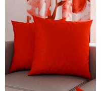 PETTI Artigiani Italiani - Lot de 2 Taies d'oreiller de Lit 65x65 cm, Housses de Coussin Unies Couleur Rouge, Taie Oreiller 100% Microfibre Hypoallergénique, Fabriqué en Italie