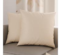 PETTI Artigiani Italiani - Lot de 2 Taies d'oreiller de Lit 65x65 cm, Housses de Coussin Unies Couleur Taupe, Taie Oreiller 100% Microfibre Hypoallergénique, Fabriqué en Italie