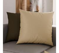 PETTI Artigiani Italiani - Lot de 2 Taies d'oreiller de Lit 65x65 cm, Housses de Coussin Unies Double Face Taupe Boue, Taie Oreiller 100% Microfibre Hypoallergénique
