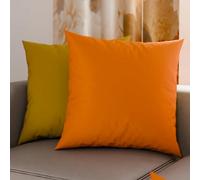 PETTI Artigiani Italiani - Lot de 2 Taies d'oreiller de Lit 65x65 cm, Housses de Coussin Unies Double Face Orange Jaune, Taie Oreiller 100% Microfibre Hypoallergénique