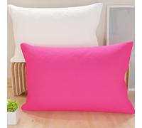 PETTI Artigiani Italiani - Lot de 2 Taies d'oreiller de Lit 70x40 cm, Housses de Coussin Unies Double Face Fuchsia Blanc, Taie Oreiller 100% Microfibre Hypoallergénique