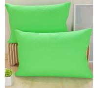 PETTI Artigiani Italiani - Lot de 2 Taies d'oreiller de Lit 70x50 cm, Housses de Coussin Unies Couleur Vert Pomme, Taie Oreiller 100% Microfibre Hypoallergénique