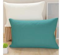 PETTI Artigiani Italiani - Lot de 2 Taies d'oreiller de Lit 70x50 cm, Housses de Coussin Unies Double Face Tiffany Blanc, Taie Oreiller 100% Microfibre Hypoallergénique