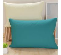 PETTI Artigiani Italiani - Lot de 2 Taies d'oreiller de Lit 70x50 cm, Housses de Coussin Unies Double Face Tiffany Crème, Taie Oreiller 100% Microfibre Hypoallergénique