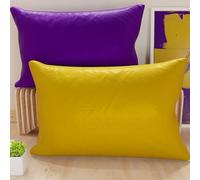 PETTI Artigiani Italiani - Lot de 2 Taies d'oreiller de Lit 80x40 cm, Housses de Coussin Unies Double Face Violet et Jaune, Taie Oreiller 100% Microfibre, Fabriqué en Italie