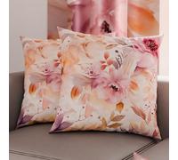 PETTI Artigiani Italiani - Lot de 2 Taies d'Oreillers 50x50 cm 100% Microfibre Hypoallergénique, Housse Oreiller Rectangulaire Motif Floral Fuchsia, Paquet de 2, Fabriqué en Italie