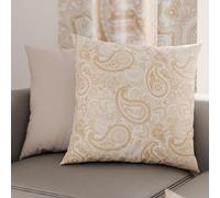 PETTI Artigiani Italiani - Lot de 2 Taies d'Oreillers 50x50 cm 100% Microfibre Hypoallergénique, Housse Oreiller Rectangulaire Paisley Beige, Paquet de 2, Fabriqué en Italie