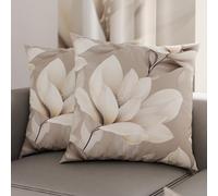 PETTI Artigiani Italiani - Lot de 2 Taies d'Oreillers 50x50 cm 100% Microfibre Hypoallergénique, Housse Oreiller Rectangulaire Motif Floral Gris, Paquet de 2, Fabriqué en Italie