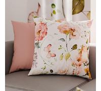 PETTI Artigiani Italiani - Lot de 2 Taies d'Oreillers 50x50 cm 100% Microfibre Hypoallergénique, Housse Oreiller Rectangulaire Floral Crème, Paquet de 2, Fabriqué en Italie