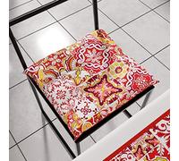 PETTI Artigiani Italiani - Lot de 6 Galettes de Chaise 40x40cm, Coussins de Chaises, Dessus de Chaise, Coussin de Chaise Intérieur et Extérieur avec Attaches, 100% Made in Italy