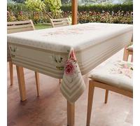PETTI Artigiani Italiani - Nappe Anti-Taches Rectangulaire (140 x 180 cm) Couvre-Table de Cuisine, Motif Pois Taupe, X6 Places, 100% fabriquée en Italie