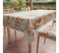 PETTI Artigiani Italiani - Nappe Anti-Taches Rectangulaire (140 x 180 cm) Couvre-Table de Cuisine, Motif Paniers et Lapins, X6 Places, 100% fabriquée en Italie