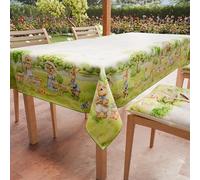PETTI Artigiani Italiani - Nappe Anti-Taches Rectangulaire (140 x 240 cm) Couvre-Table de Cuisine, Motif Picnic, X12 Places, 100% fabriquée en Italie