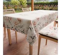 PETTI Artigiani Italiani - Nappe Anti-Taches Rectangulaire (140 x 360 cm) Couvre-Table de Cuisine, Motif Floral Gris, X18 Places, 100% fabriquée en Italie