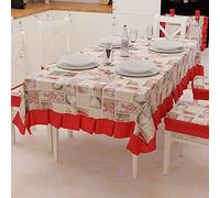PETTI Artigiani Italiani - Nappe de Table, Nappe de Table, Nappe de Table, Nappe en Plastique Motif hérisson Lidia Rouge X12 Places (140 x 240 cm) 100% fabriquée en Italie