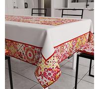 PETTI Artigiani Italiani - Nappe, Nappe de Table, Nappe Rectangulaire, Nappe Anti-Taches, 140x240 cm, Vietri Rouge, 100% Made in Italy