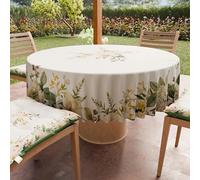 PETTI Artigiani Italiani - Nappe Ronde Anti-Tache Microfibre (Diamètre Ø 160 cm), Nappes en Tissu de Cuisine pour Table Ronde, Motif Botanical, 100% Fabriqué en Italie