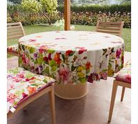 PETTI Artigiani Italiani - Nappe Ronde Anti-Tache Microfibre (Diamètre Ø 160 cm), Nappes en Tissu de Cuisine pour Table Ronde, Motif Papillons, 100% Fabriqué en Italie