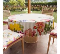 PETTI Artigiani Italiani - Nappe Ronde Anti-Tache Microfibre (Diamètre Ø 160 cm), Nappes en Tissu de Cuisine pour Table Ronde, Motif Floral 30, 100% Fabriqué en Italie