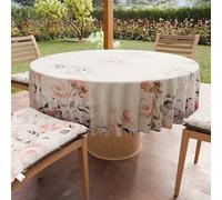 PETTI Artigiani Italiani - Nappe Ronde Anti-Tache Microfibre (Diamètre Ø 200 cm), Nappes en Tissu de Cuisine pour Table Ronde, Motif Floral 17, 100% Fabriqué en Italie