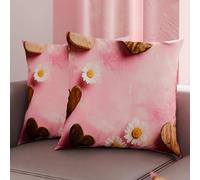 Petti Artigiani Italiani - Paire de taies d'oreiller 35 x 35 cm en Microfibre, Coussins d'ameublement, canapé, Salon, 2 Housses de Coussin, taie d'oreiller Shabby 326, 100% fabriqué en Italie