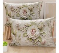 Petti Artigiani Italiani - Paire de taies d'oreiller 40 x 60 cm en Microfibre, Coussins d'ameublement, canapé, Salon, 2 Housses de Coussin, taie d'oreiller Shabby 334, 100% Made in Italy