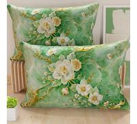 Petti Artigiani Italiani - Paire de taies d'oreiller 40 x 70 cm en Microfibre, Coussins d'ameublement, canapé, Salon, 2 Housses de Coussin, taie d'oreiller Florale 06 3, 100% fabriqué en Italie