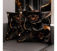 Petti Artigiani Italiani - Paire de taies d'oreiller 45 x 45 cm en Microfibre, Coussins d'ameublement, canapé, Salon, 2 Housses de Coussin, taie d'oreiller Florale 06 22, 100% fabriqué en Italie
