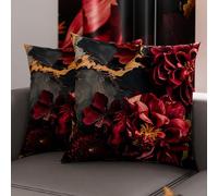 Petti Artigiani Italiani - Paire de taies d'oreiller 50 x 50 cm en Microfibre, Coussins d'ameublement de Chambre à Coucher, canapé, Salon, 2 Housses de Coussin, taie d'oreiller Florale 06 16, 100