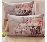 PETTI Artigiani Italiani - Paire de taies d'oreiller 50 x 70 cm en Microfibre, Coussins d'ameublement, canapé, Salon, 2 Housses de Coussin, taie d'oreiller Shabby 337, 100% Made in Italy