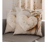 PETTI Artigiani Italiani - Paire de taies d'oreiller 65 x 65 cm en Microfibre, Coussins d'ameublement, canapé, Salon, 2 Housses de Coussin, taie d'oreiller Shabby 339, 100% fabriqué en Italie