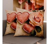PETTI Artigiani Italiani - Paire de taies d'oreiller 65 x 65 cm en Microfibre, Coussins d'ameublement, canapé, Salon, 2 Housses de Coussin, taie d'oreiller Shabby 332, 100% fabriqué en Italie