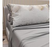 PETTI Artigiani Italiani - Parure de Draps en Coton pour Lit Double avec Taies d’Oreiller et Drap Housse 160x200, Motif 325 Gris Clair, 100% Fabriqué en Italie