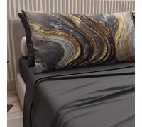 PETTI Artigiani Italiani - Parure de Draps en Coton pour Lit Double avec Taies d’Oreiller et Drap Housse 160x200, Motif Marbre Blanc Gris Foncée, 100% Fabriqué en Italie