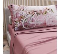 PETTI Artigiani Italiani - Parure de Draps en Coton pour Lit Double avec Taies d’Oreiller et Drap Housse 160x200, Motif 333 Poudre Foncée, 100% Fabriqué en Italie